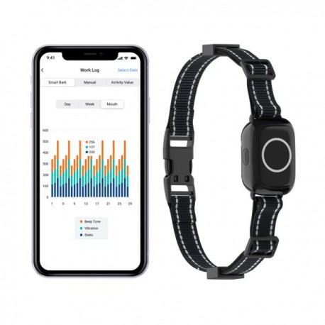Collar antiladridos y adiestramiento con aplicación de móvil APP